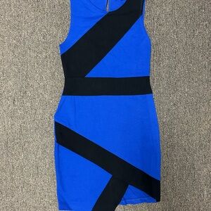 Guess Asymmetrical Blue and Black Dress